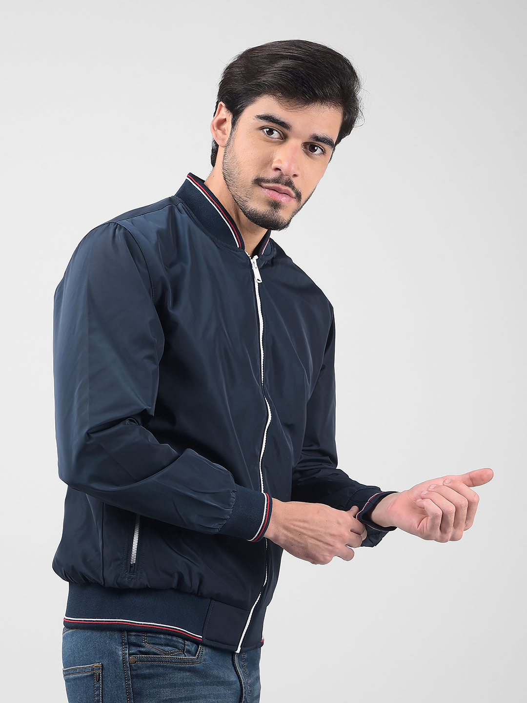 Numero Uno Men Striped Blue Jacket